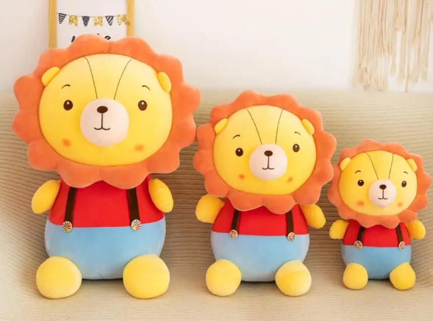 

Candice guo! cute plush toy lovely animal suspender trousers lion soft stuffed doll kids boy toy birthday Christmas gift 1pc