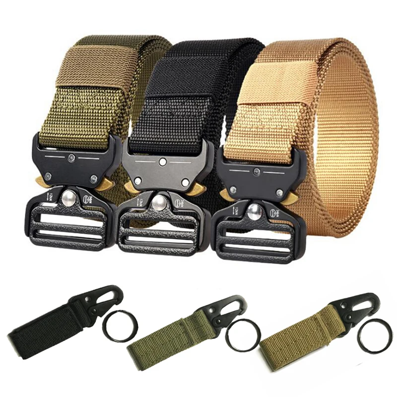 

Ремень мужской военный, Нейлоновый, с металлической пряжкой