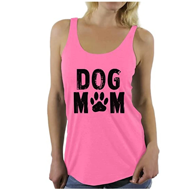 

Индивидуальная индивидуальная футболка без рукавов для женщин, жилет для собак и мам, милый подарок для матери