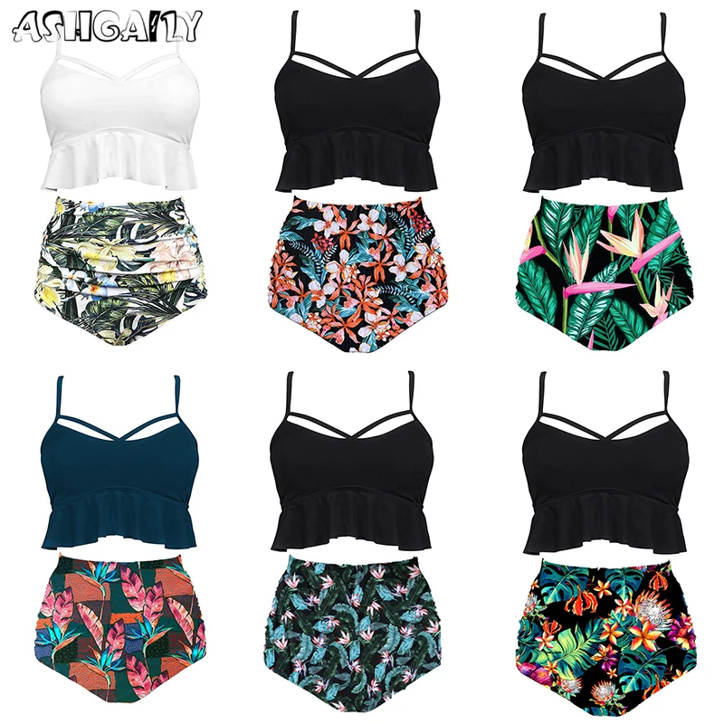 Комплект танкини 2020 женский купальный костюм плюс комплект из двух частей с