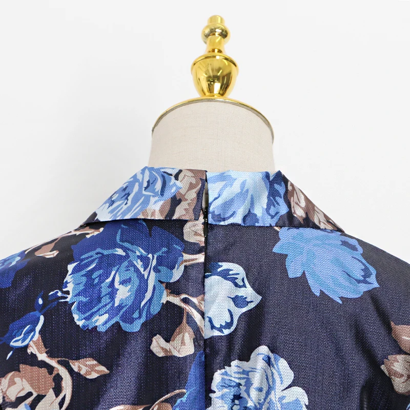 Женское мини-платье TWOTWINSTYLE с цветочным принтом V-образным вырезом пышными