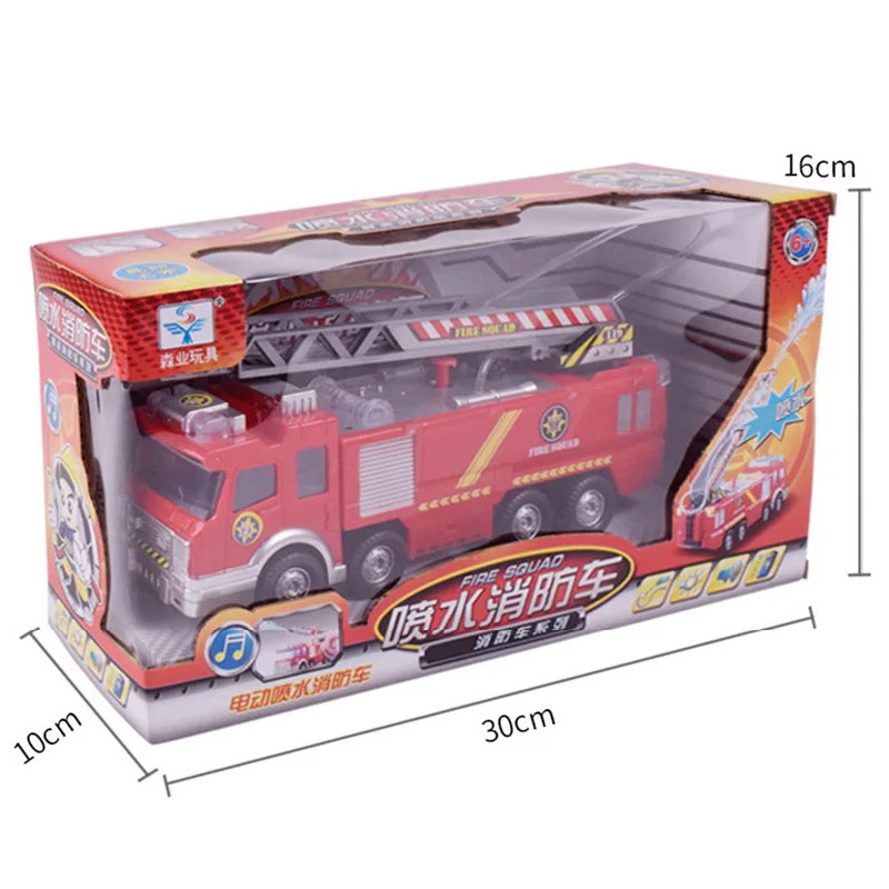 

Kids Electronic Power Fire Truck Car Toy with Water Shooting Lights Sounds Extending Ladder BM88