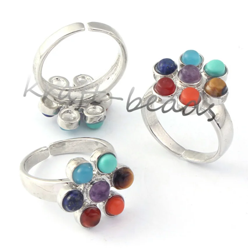 KFT натуральный лечебный Кристал кварц 7 чакра камень с бисером и цветочным