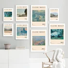 Клод Моне цветной абстрактный иллюстрация настенная Картина на холсте скандинавские постеры и принты настенные картины для декора гостиной