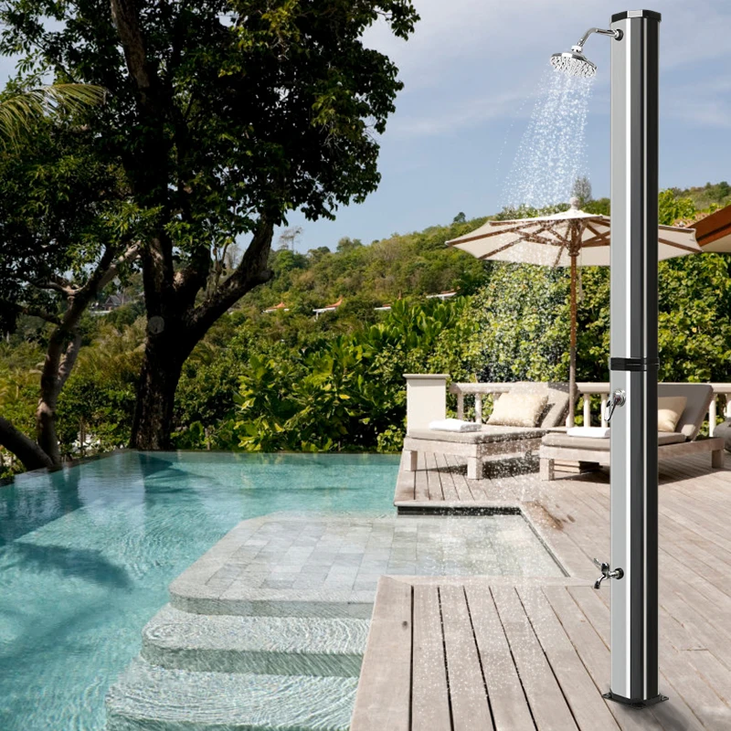 

Outdoor Solar showers column Showers Bathroom Panel Faucet Shower System Waterfall Rain fit for garden swimming pool Outdoor HWC