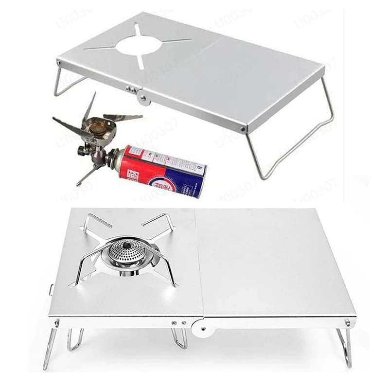 

Heat Shielding Table Camping Foldable Table Lightweight Table for Single Burner Camping Outdoors