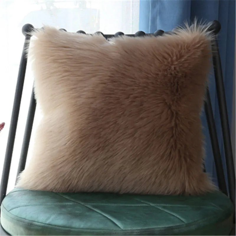 Плюшевая наволочка в скандинавском стиле 3 размера пушистая Подушка диванные