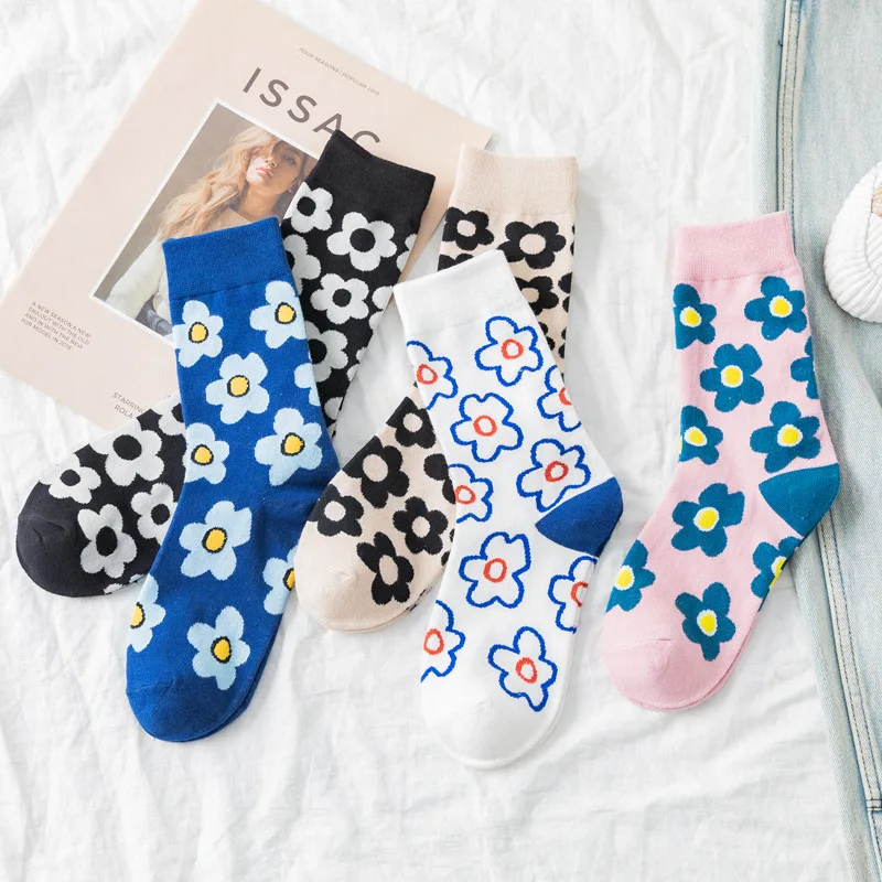 

Baby Elegant Small Flower Ins Trendy Cute Cartoon Flower Socks Cotton Girls Tube Socks Socks Men's Socks and Women's Socks