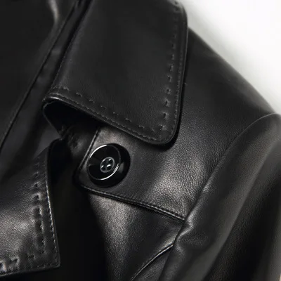 

Top Fashion Genuine New Sheep Leather Trench H74 high quality