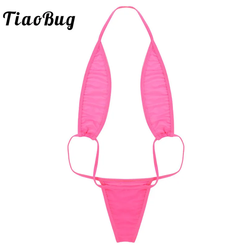 Женский прозрачный слитный купальник TiaoBug мини стринги трикини Пляжное боди