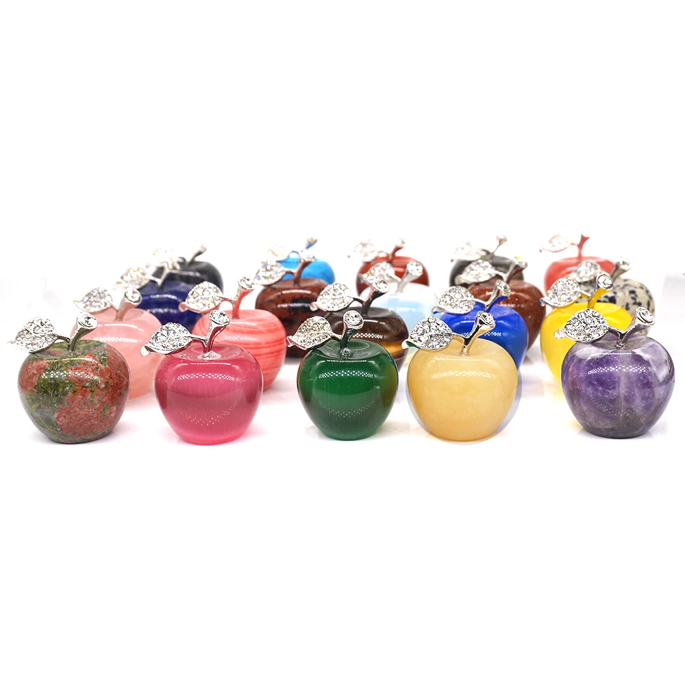 Статуя яблока 30 мм восстанавливающий кристалл украшение для дома драгоценный
