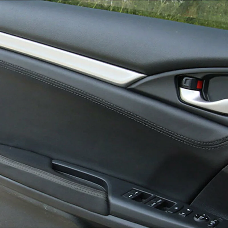 

Black Door Armrest Cover For Honda Civic 2016 2018 Surface Shell Trim Adhesive Shell Trim Armrest