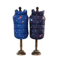 dog vest jacket winter pet clothes hooded sleeveless padded coat for small dogs chihuahua harness jacket apparel costume blue