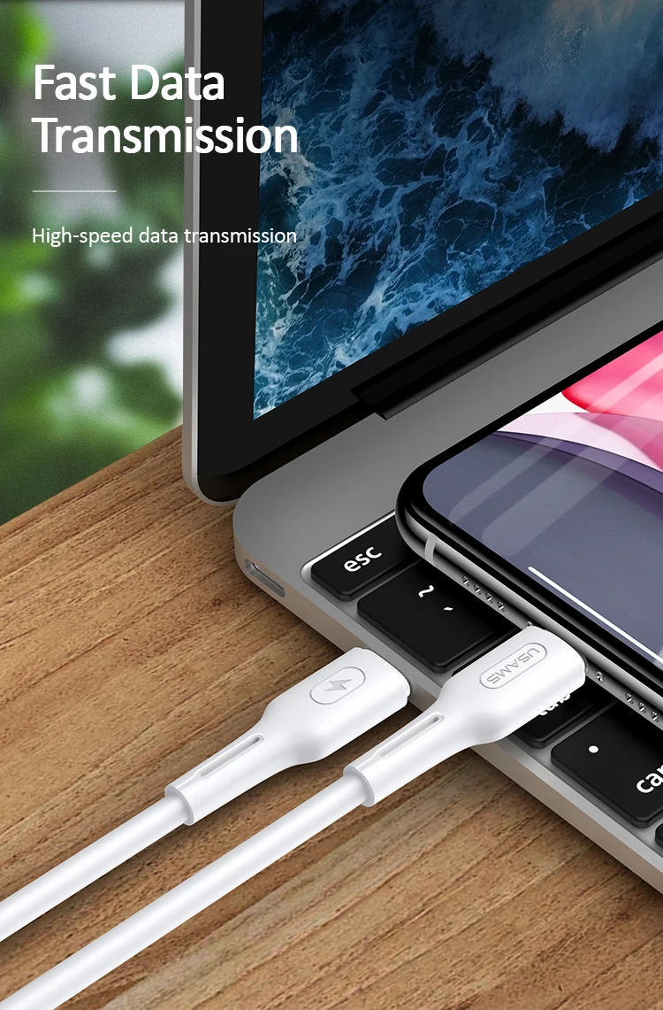 USAMS для usb c к Lightning зарядный кабель для iPhone xs max xr 8 7 6s plus 5S 11 apple ipad pro быстрое зарядное устройство pd кабель