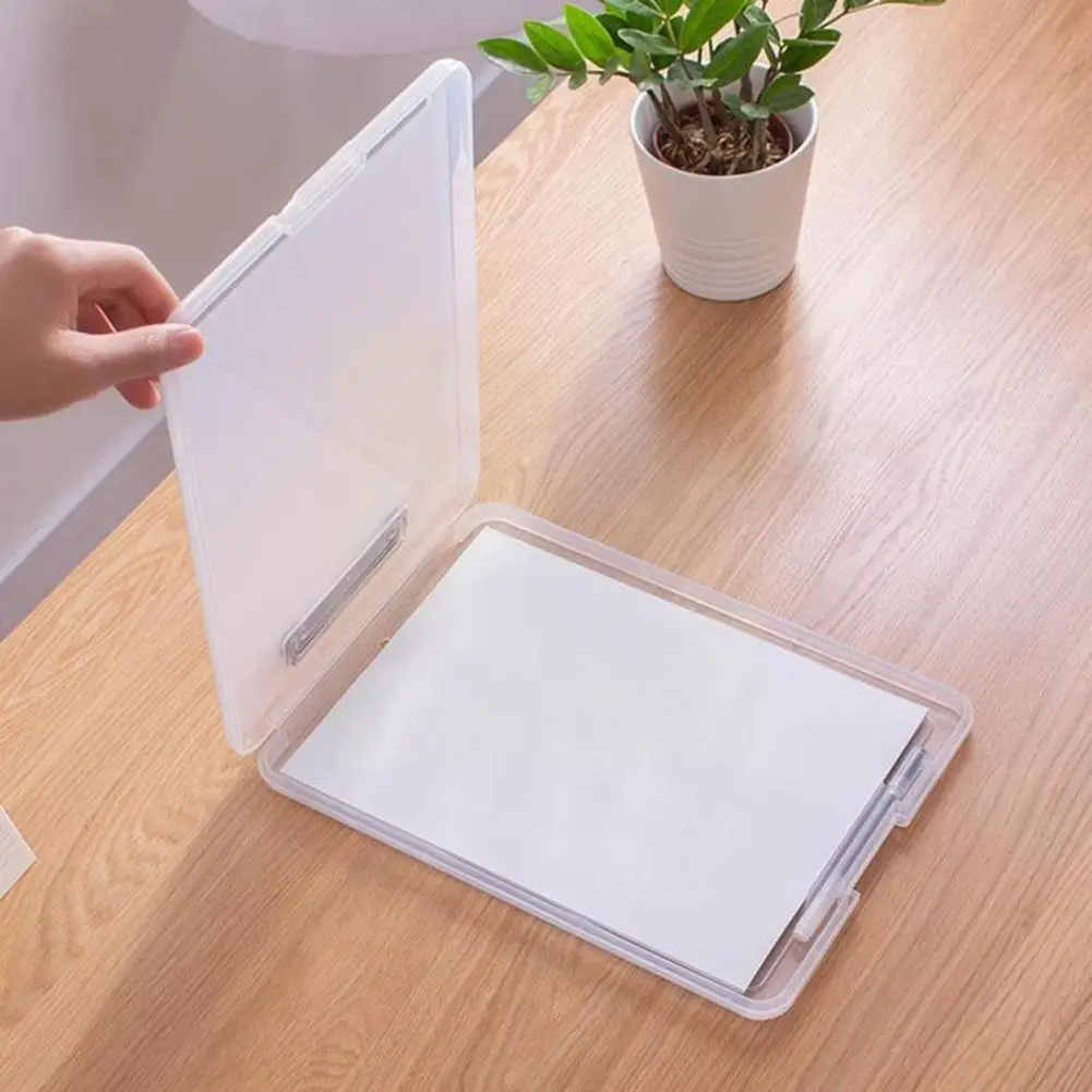 

A4 File Holder Plate Box Clamp Memo Clip Document Organizer With Pen Board Writing With Storage Organizer Slot File Fo U3m5