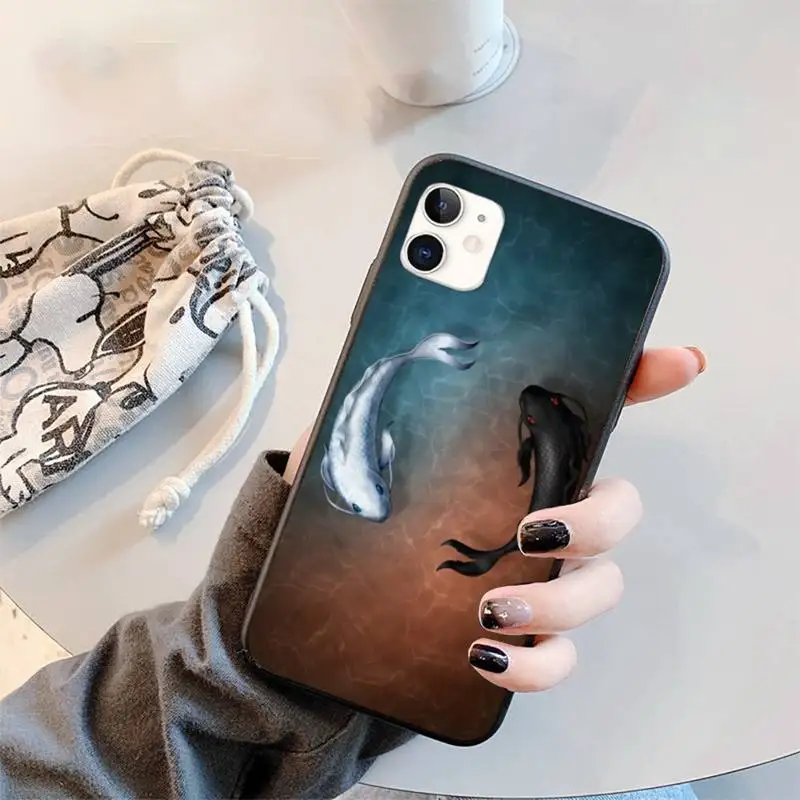 

Art painting aesthetic carp Phone Case for iPhone 11 12 mini pro XS MAX 8 7 6 6S Plus X 5S SE 2020 XR