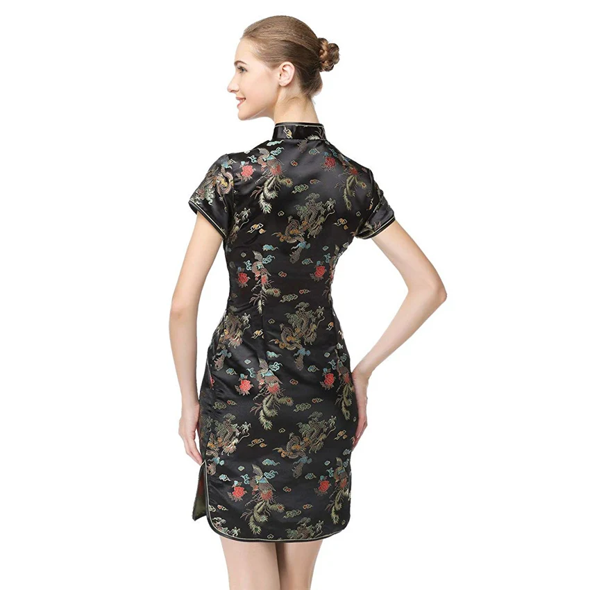 Женское длинное китайское вечернее платье для выпускного вечера Cheongsam с вышивкой