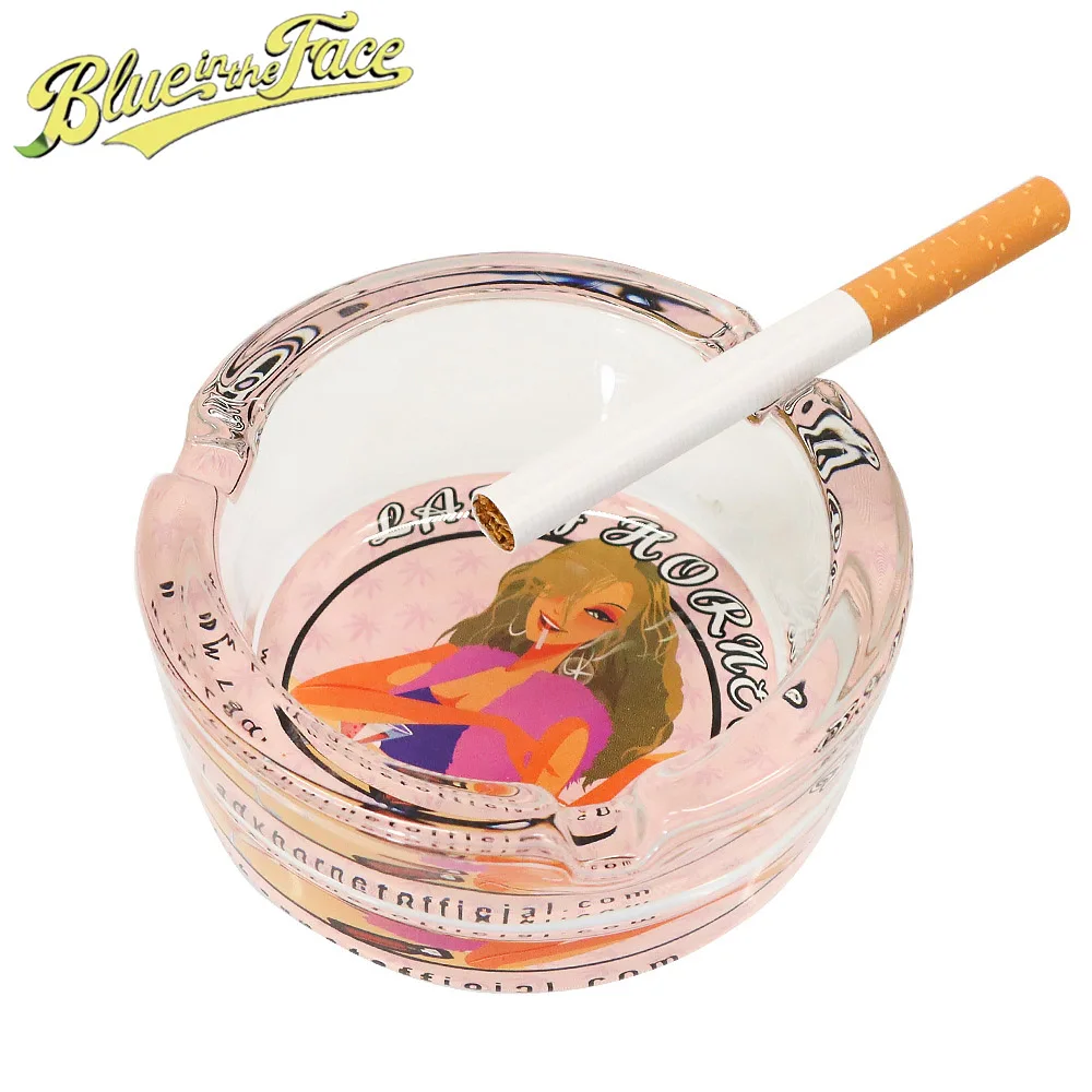 

Pink Crystal Ashtray Heavy Cigarette Ash Tray Premium Glass Cigars Ashtray Women Lady Smoking Weed Accessories