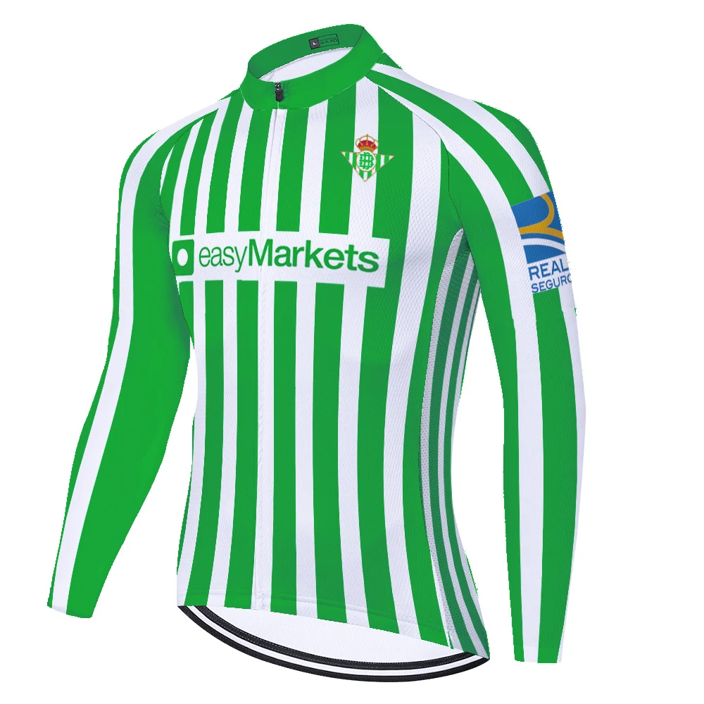 Новая командная веломайка Betis рубашка с длинным рукавом велосипедная майка