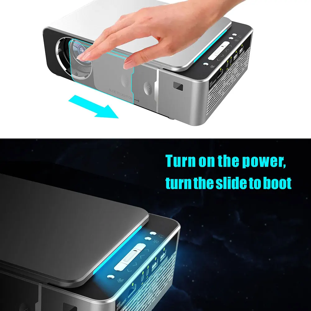 

School HD Video Projector Support 1080P HD Smart Projector Home Cinema WiFi Bluetooth Wireless Same Screen Wifi HD Projector