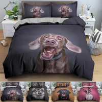 pug duvet cover set cute dog 3d bedding 23pcs single twin queen king size bed home textile luxury bedding set