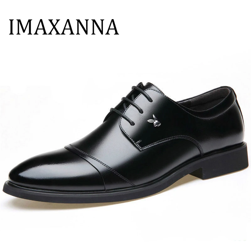 

IMAXANNA 2020 Dress Men Shoes Brand Men Genuine Leather Shoes For Oxfords Business Formal Shoe Spring Autumn Man Flats