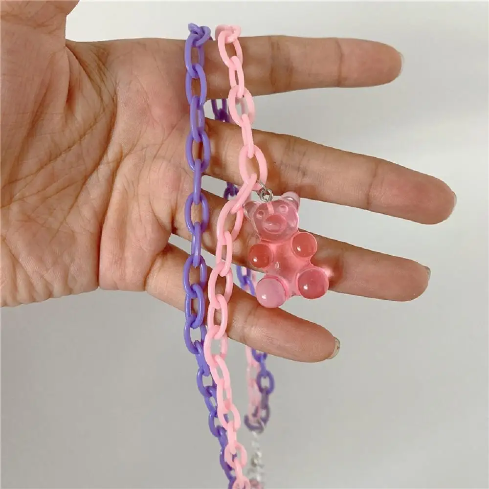 

New Cute Cartoon Candy Gummy Bear Choker Necklace Harajuku Funny Acrylic Multilayer Necklace Party Jewelry