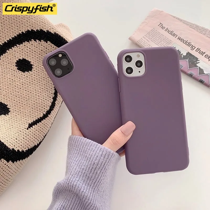 Модный матовый фиолетовый противоударный чехол рамка для телефона iPhone 12 Pro Max Mini X