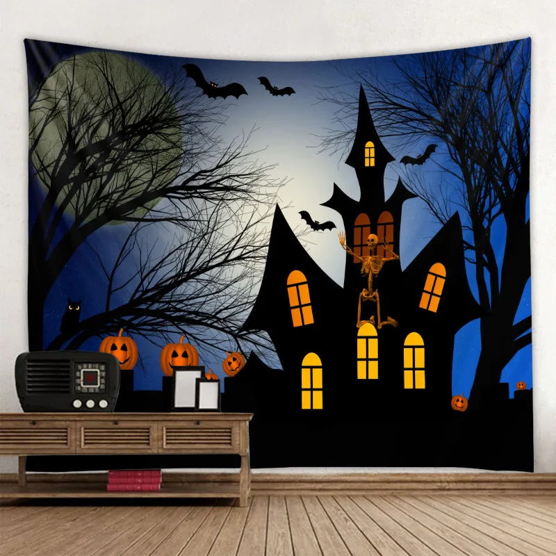 

Halloween 3D Printing Tapestrying funny Rectangular Home Decor Wall Hanging Halloween Party wall hanging style-3