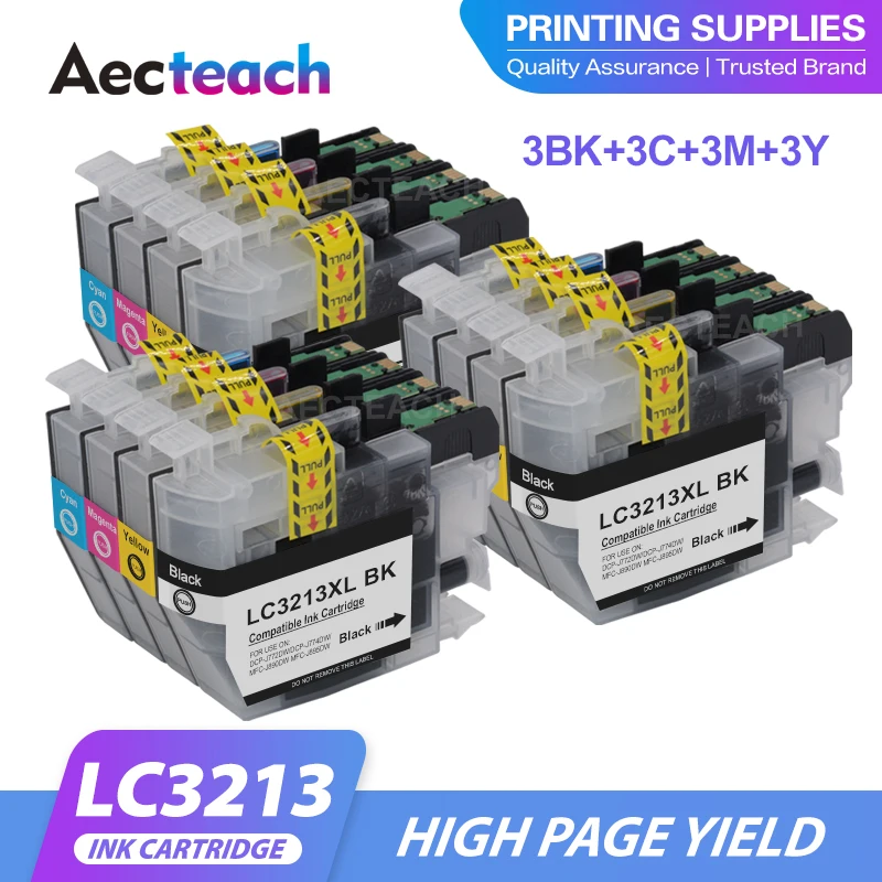 Aecteach новый совместимый чернильный картридж LC3211 LC3213 xl для Brother DCP-J772DW DCP-J774DW MFC-J890DW