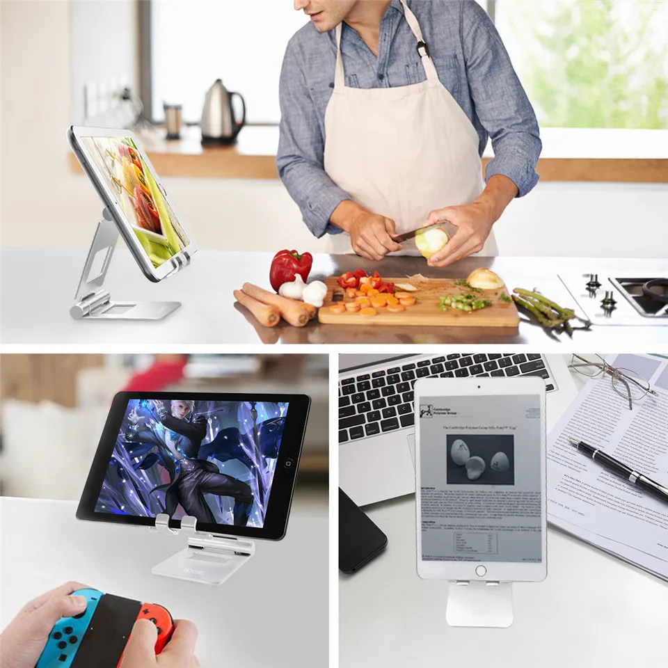 

Tablet Phone Stand Adjustable Foldable Tablet Phones Holder For iPad 7.9 9.7 Aluminium Alloy Desktop Stand For iPad Air mini