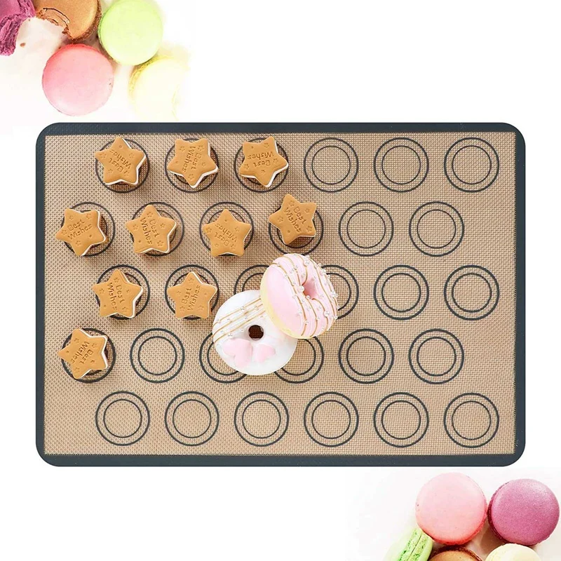

Silicone Baking Mat Set Non-Stick Half Sheet Pastry Mat Reusable for Cookie with 4 Pack Nonstick Sheet Oven Liner