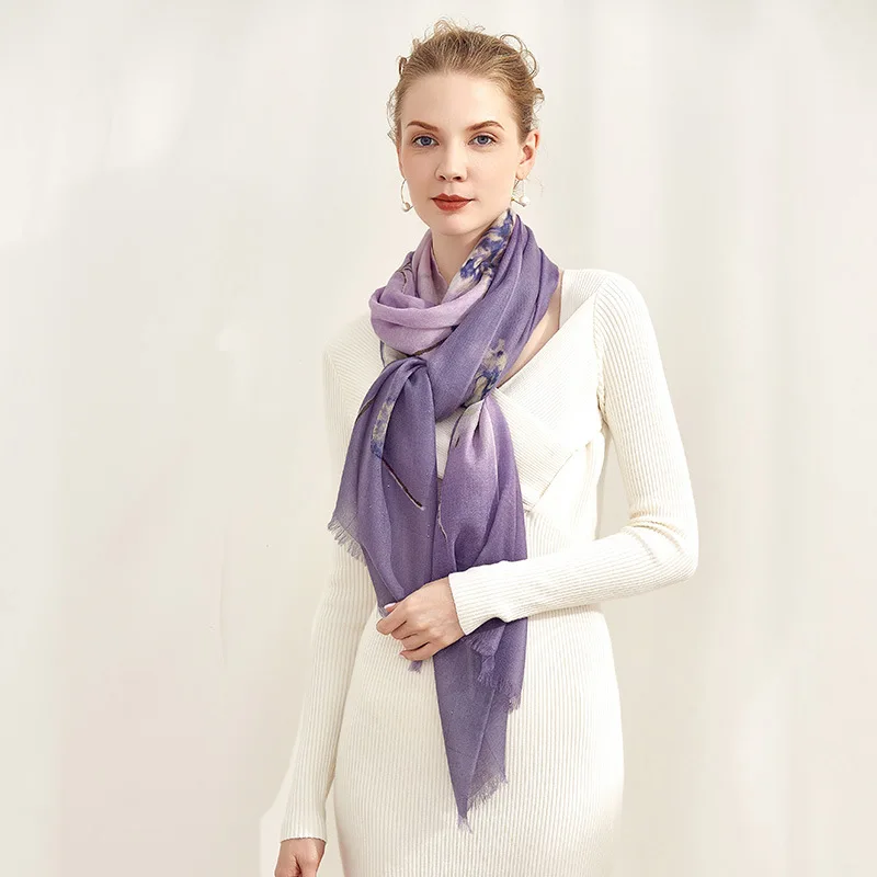 2020 Autumn/Winter new cashmere gift scarf in 70cm *196cm long women s versatile plaid-grain light stretch long scarf