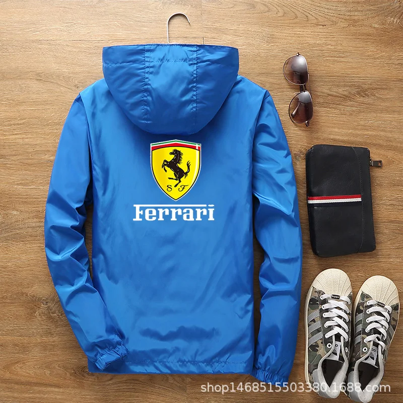 

Mens Jacket Coat Spring Summer New Brand Logo Printing Street Windbreaker Hoodie Zipper Thin Coats Fashion Casual Top 7XL