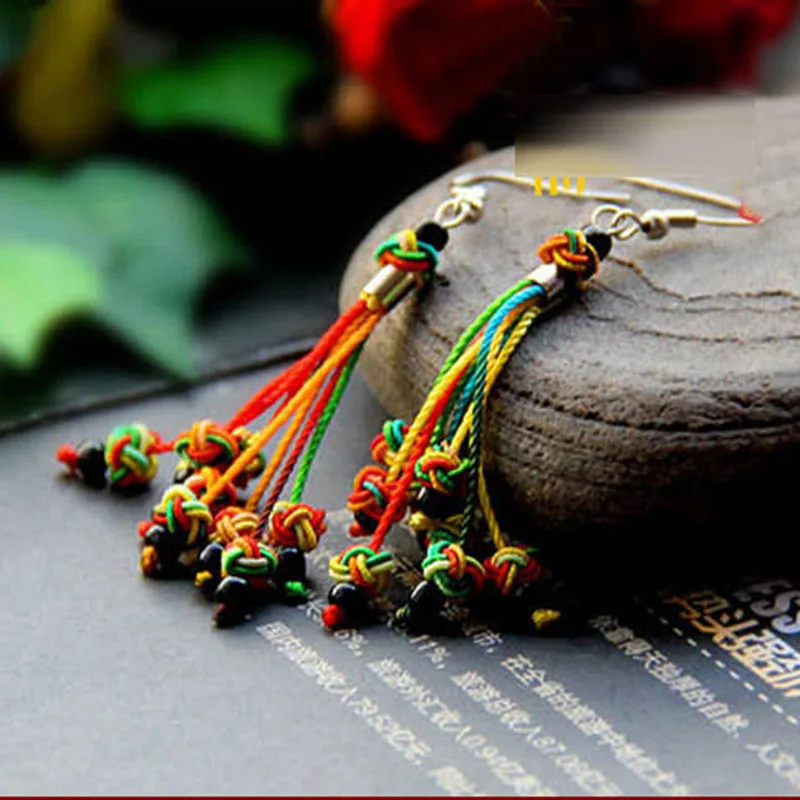 Винтажные китайские Висячие серьги ручной работы новые оригинальные Этнические