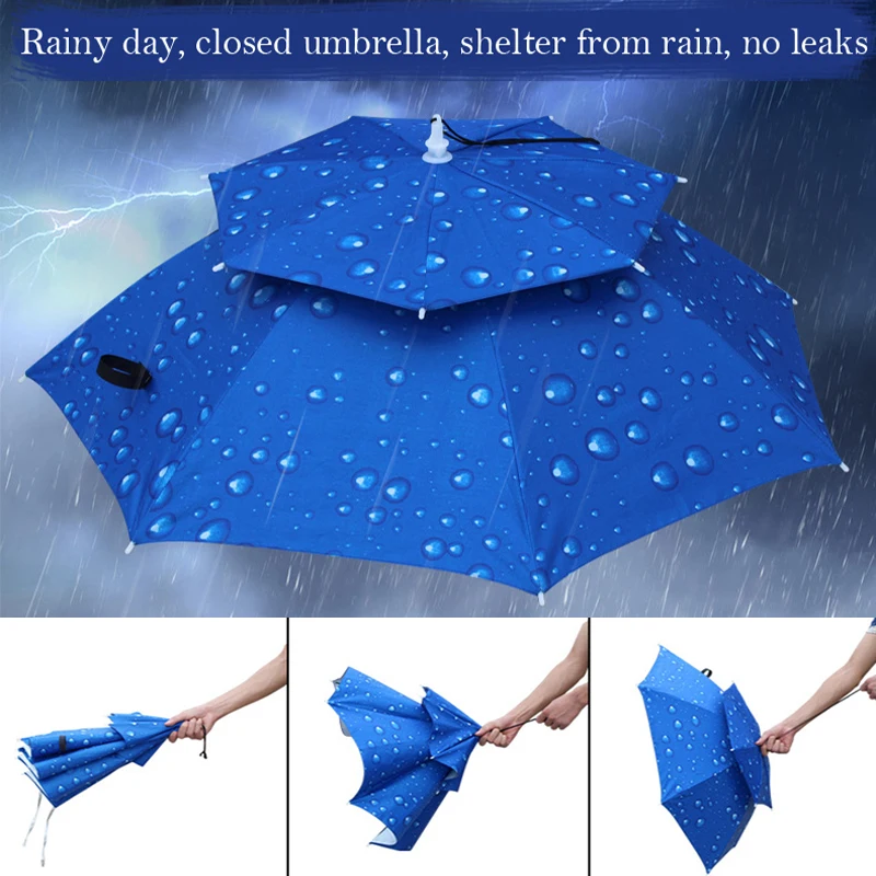 Складной головной убор с зонтиком дождевое снаряжение Рыболовная Шапка для