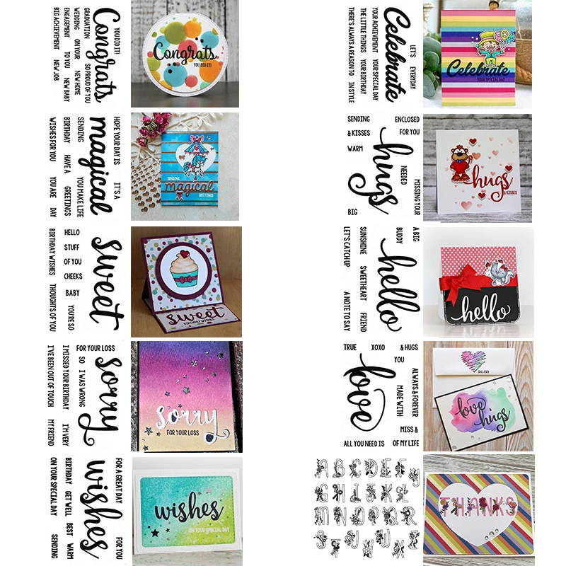 

Clear Transparent Stamp Bold Cursive Happy Words Congrates Celebrates A-Z Alphabets DIY Scrapbooking 2020 New