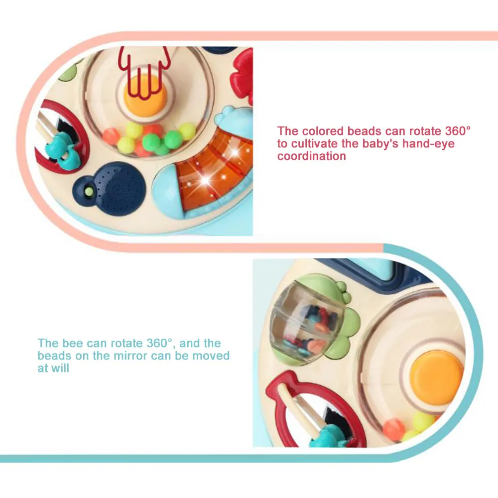 

Children Toys Kids Musical Learning Desk Interactive Music Activity Center Game Table for Boys Lighting Sound Birthday Gift