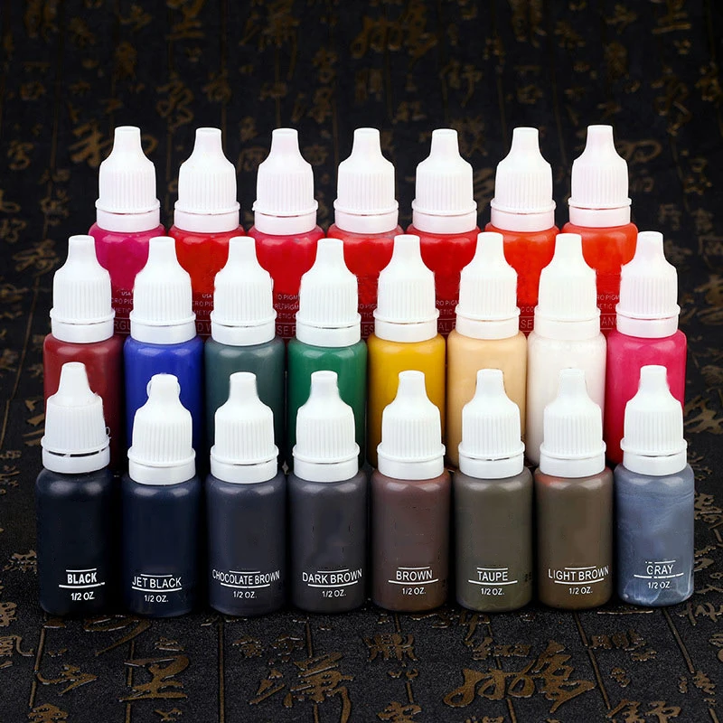 

15ml 6pcs Tattoo Ink Pigment Body Art Tattoo Kits Professional Beauty Paints Tattoo Supplies Semi-permanent Makeup Eyebrow Lip
