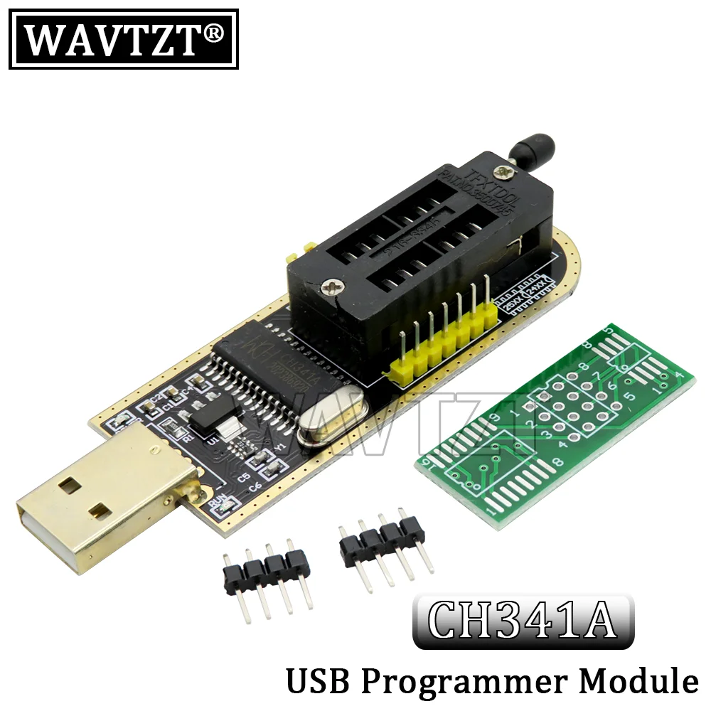 USB-программатор WAVTZT CH341A CH341 24 25 Series EEPROM Flash BIOS с программным обеспечением и