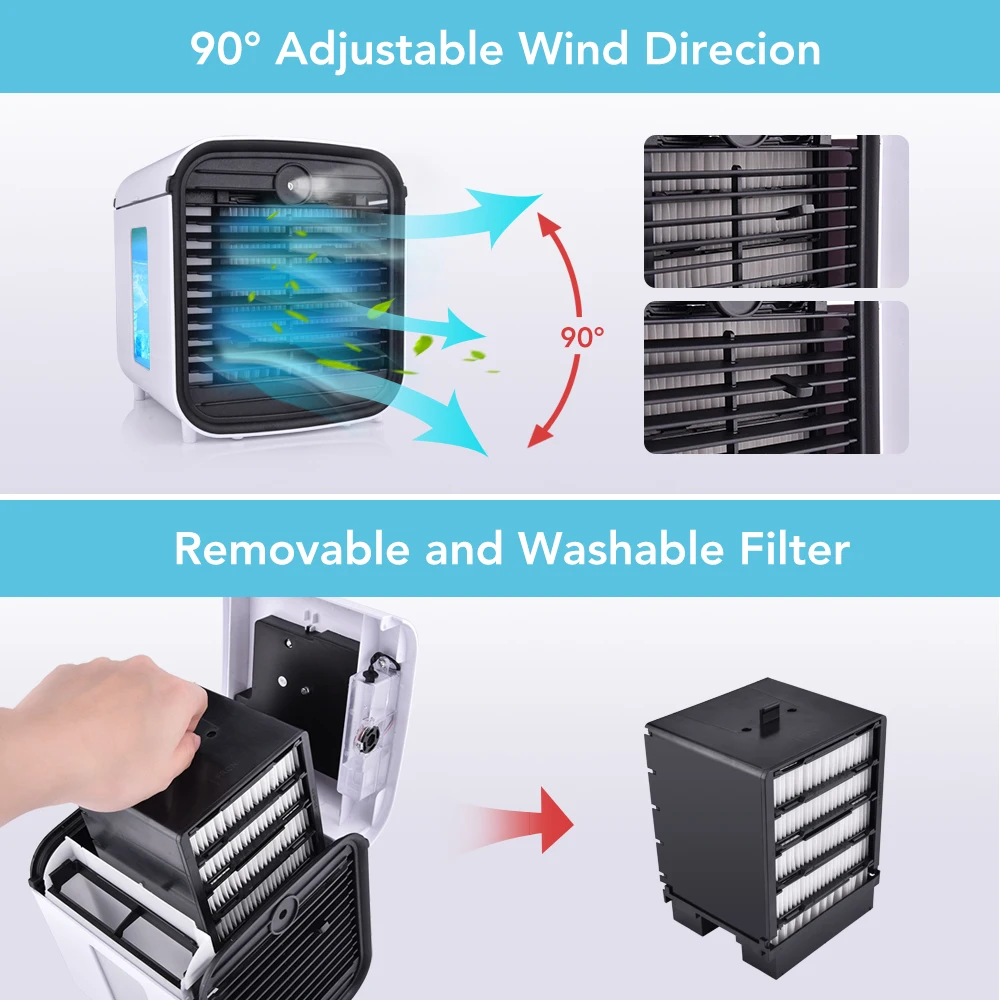 Мини-кулер воздуха портативный с USB 7 цветов светильник | Красота и здоровье