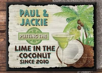 tropical bar tin sign lime in the coconut metal wall plaque retro style bar sign tiki vintage metal sign beach bar