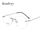 Оправа для очков Krasivyy без оправы для мужчин и женщин, ультралегкие оптические аксессуары по рецепту без винтов, из чистого титана, для близорукости