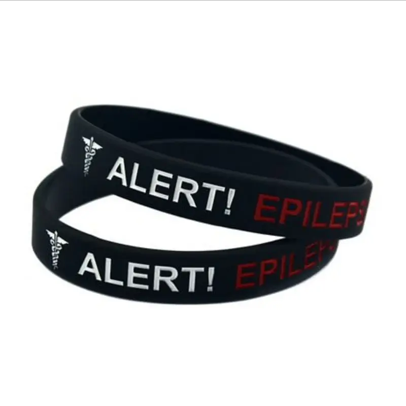 Medical Alert Epilepsy Awareness silicone rubber wristband bracelet jewelry gift women ID love wealth prosperity Unisex | Украшения и