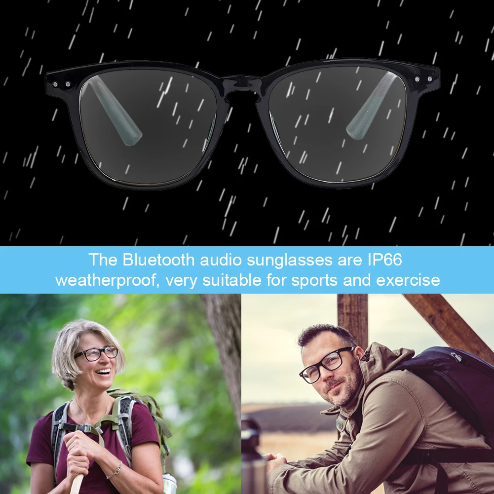 저렴한 업그레이드 블루투스 5.0 스마트 안경 음악 음성 통화 선글라스, 처방 렌즈 호환 IOS 안드로이드와 일치 가능
