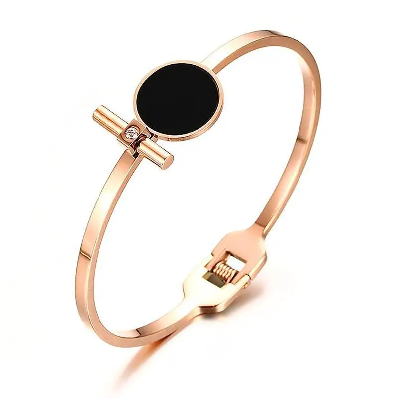 2022 Fashion Jewelry Rose Gold Stainless Steel Material Epoxy Open Light Luxury And femme Bracelet Suitable For Women
