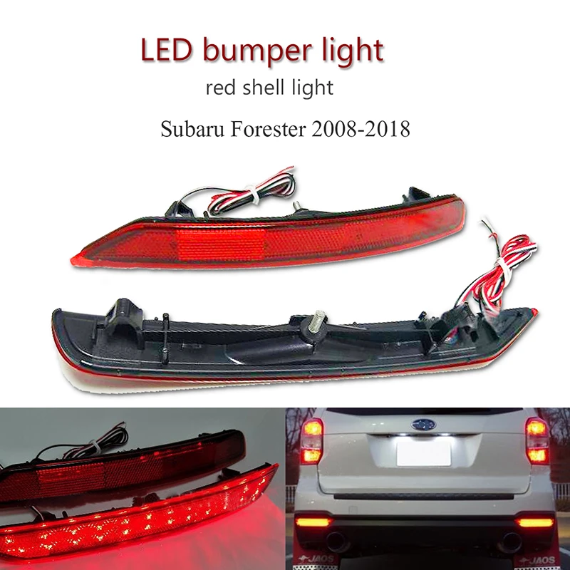 

1pair For Subaru Forester 2008-2017 LED Rear Bumper Reflector Light Red Car Driving Brake Fog Trim Molding Tail Lamp