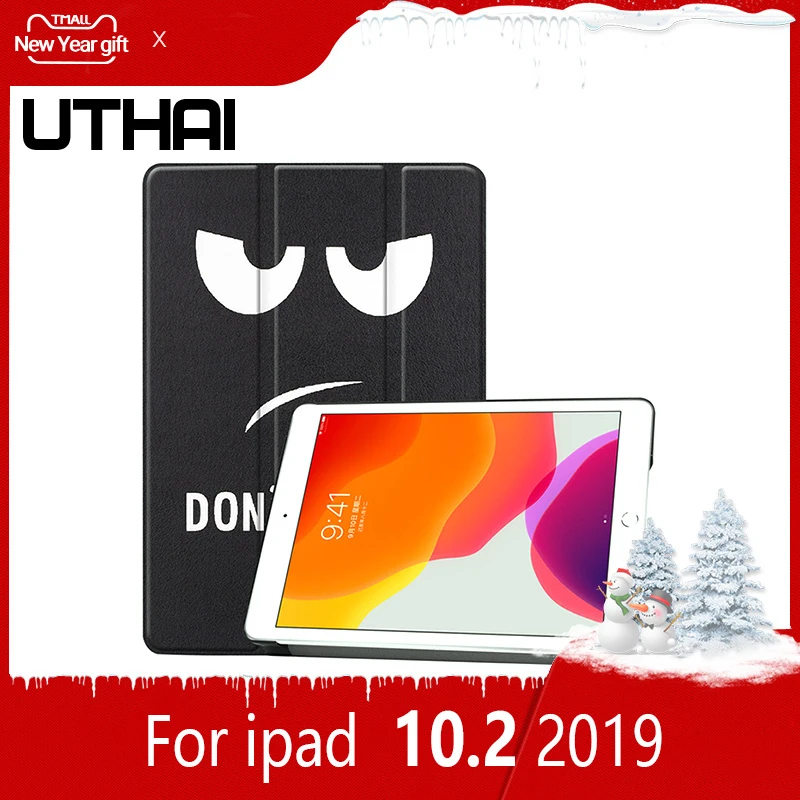 Чехол UTHAI E010 для iPad 10 2 дюйма 2019 Тонкий Магнитный чехол умный Автоматический Режим