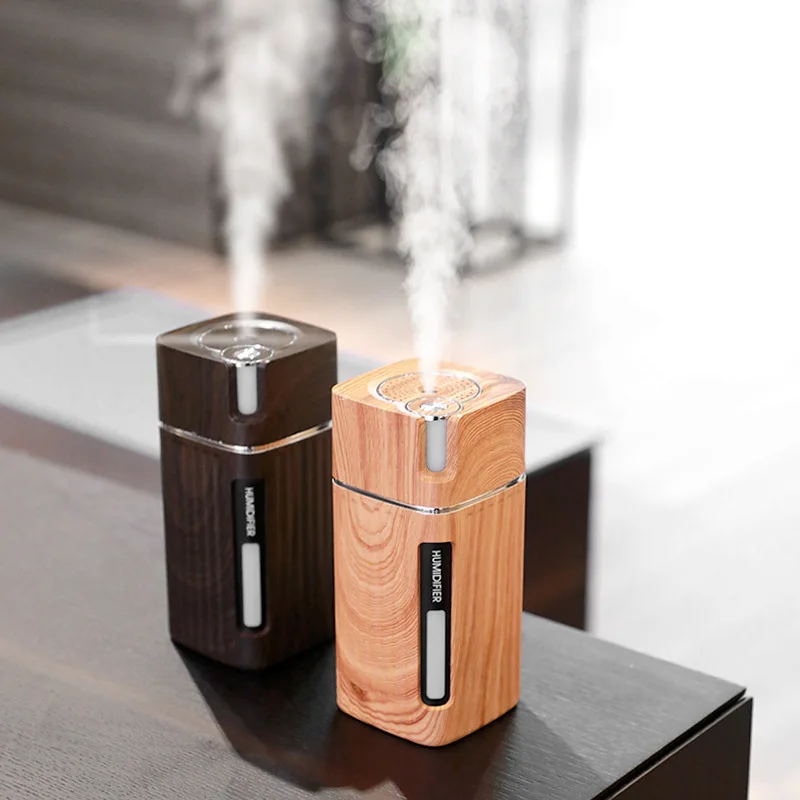 

Wood Air Diffuser Portable Mini Grain Ultrasonic Car USB Aroma Humidifier Color 300ML LED Lamp Humidificador for Car Home Office