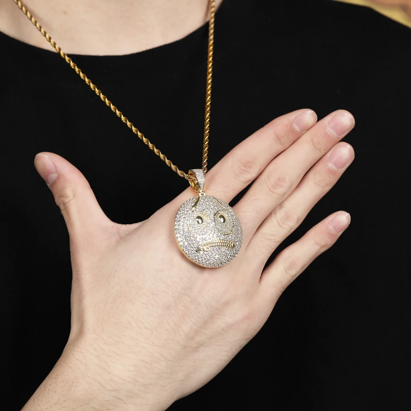 Мужская подвеска TOPGRILLZ ожерелье золотистого/серебристого цвета с фианитом в